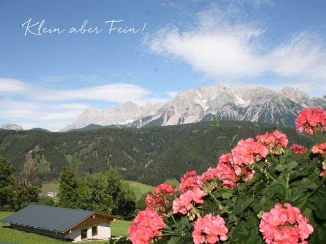 Bergpanorama Dachstein vom Appartementbalkon