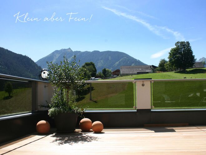 Schönes Bergpanorama von der Terrasse